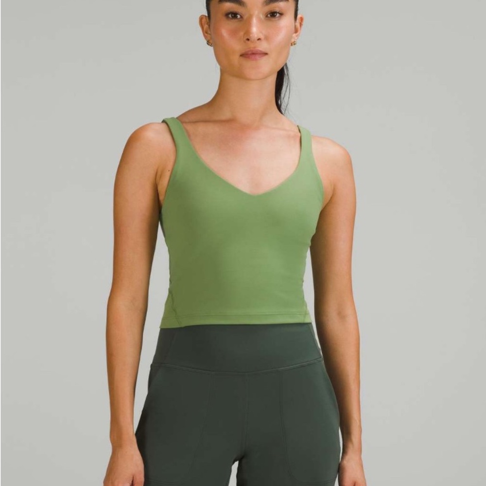 Lululemon Align Cropped Tank Top Size 14 Green Foliage